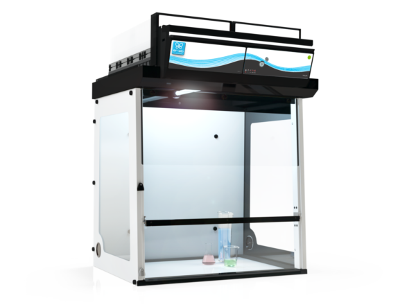 Erlab captair 392 smart ductless fume hood. Hotte de laboratoire de 97 cm de large pour la protection des utilisateurs contre les produits chimiques.