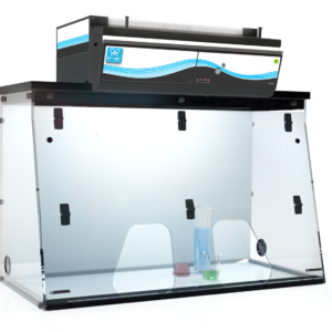 Erlab captair 481 smart ductless fume hood. Hotte de laboratoire de 124 cm de large pour la protection des utilisateurs contre les produits chimiques.