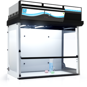 Erlab captair 483 smart wide ductless fume hood. Hotte de laboratoire de 124 cm de large pour la protection des utilisateurs contre les produits chimiques.