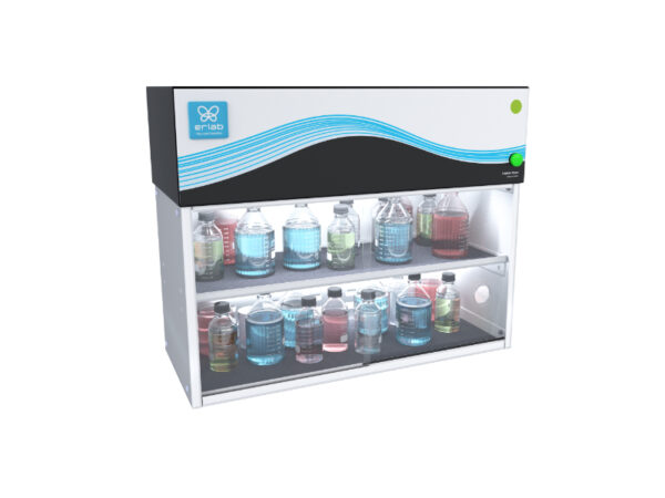 Armoire chimique Erlab captair 531 pour le stockage de filtres dans un format de table pour le stockage d'acides et de bases.
