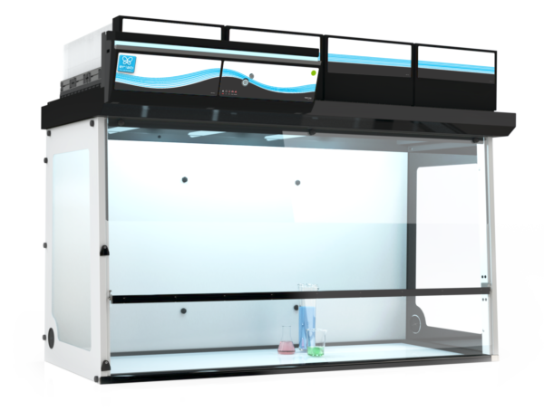 Erlab captair 714 smart ductless fume hood. Hotte de laboratoire de 177 cm de large pour la protection des utilisateurs contre les produits chimiques.