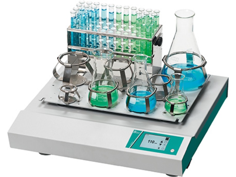 Compact edmund buhler ks 15 control orbital shaker with clamps for erlemeyer flasks