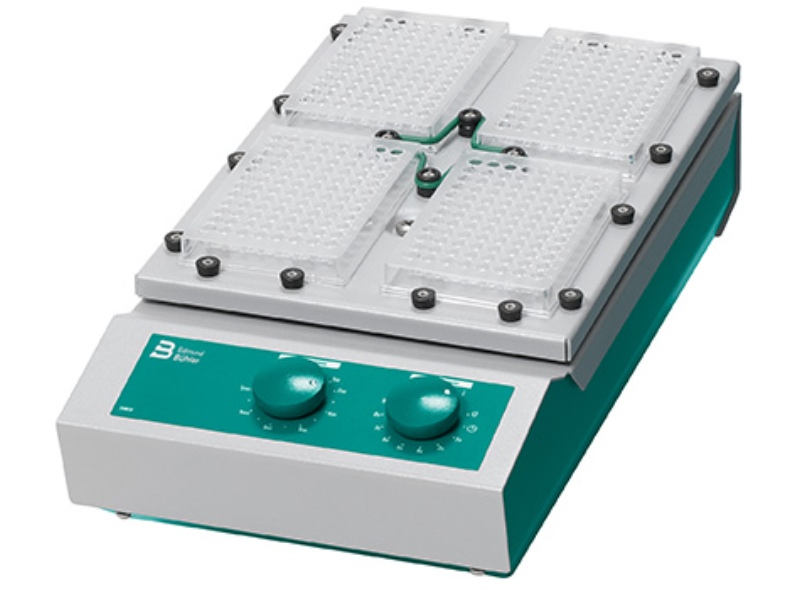 Laboratory orbital shaker for up to 4 microtiter plates.
