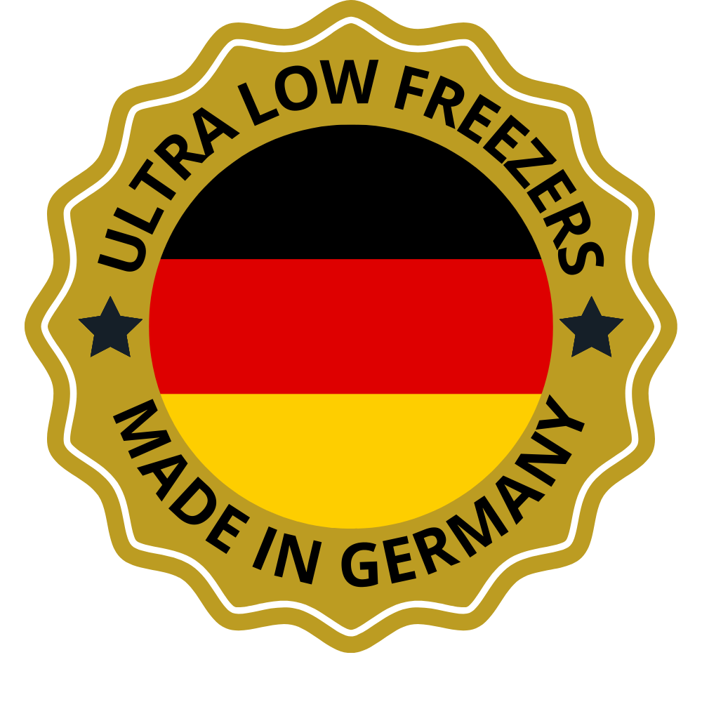 label ultra low freezers made in germany