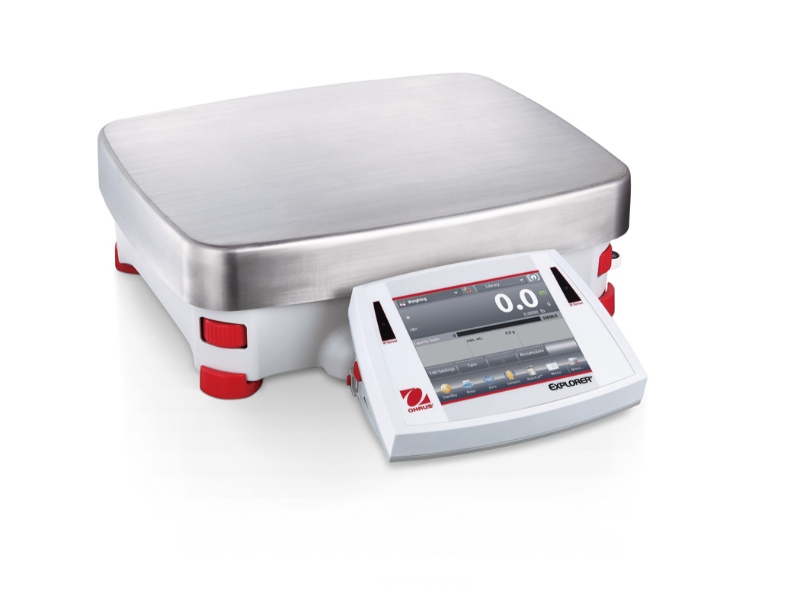 Ohaus explorer high capacity precision balance for 0.1g weighing of high loads.