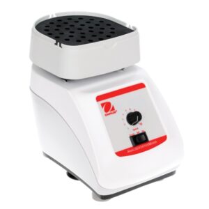 Ohaus vxhdal heavy duty vortex mixer with insert for microtubes.