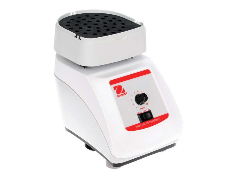 Ohaus vxhdal heavy duty vortex mixer with insert for microtubes.