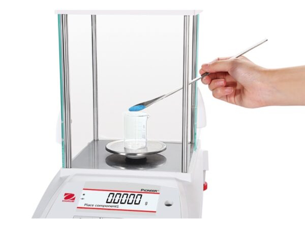 Ohaus pioneer analytical balance sample loading