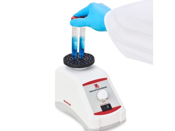 Ohaus vxmndg vortex mixer with platform insert and analog control for laboratory sample mixing. mixing 2 samples simultaneously