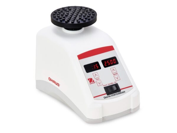 Ohaus vxmndg vortex mixer with platform insert and digital control for laboratory sample mixing.