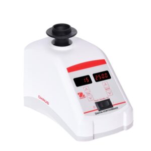 Ohaus vxmndg vortex mixer with cuphead insert and digital control for laboratory sample mixing.