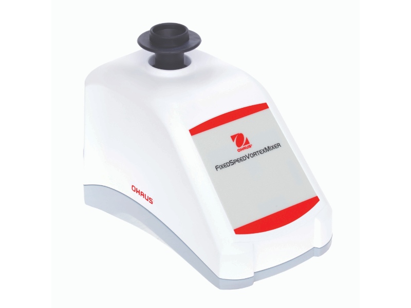 Ohaus vxmnfs vortex mixer with cuphead insert and fixed speed control for laboratory sample mixing.
