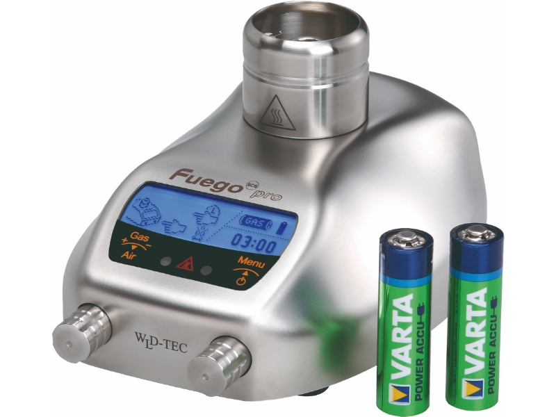 Brûleur à gaz ou bec bunsen Fuego SCS pro pour utilisation en laboratoire avec capteur. fonctionne sur batterie