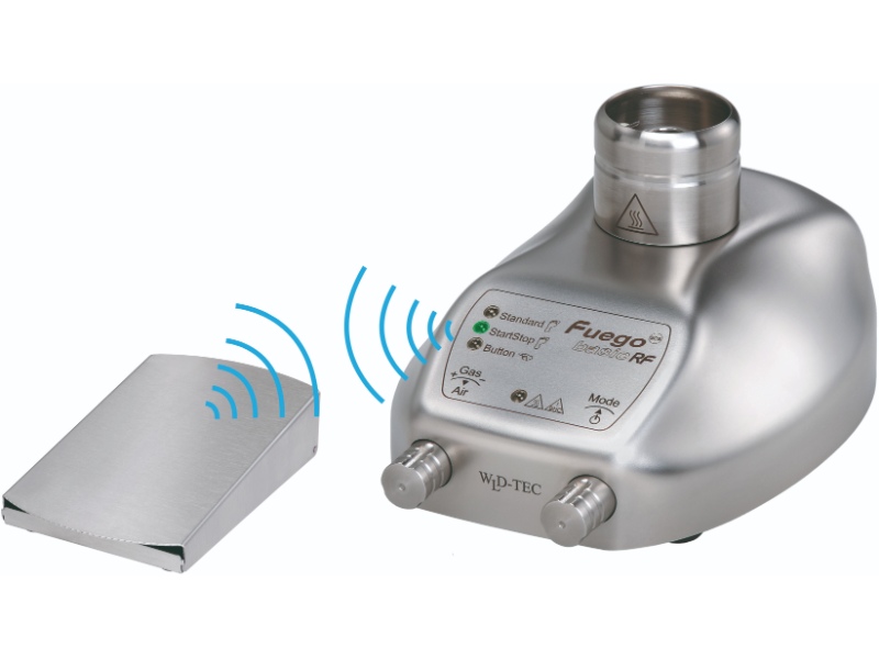 Fuego SCS basic RF gas burner or bunsen burner for laboratory use with wireless food pedal (brûleur à gaz RF de base ou brûleur bunsen pour laboratoire avec pédale alimentaire sans fil)