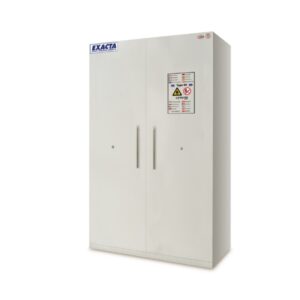 Brandwerende kast 90 minuten - Hoog, 2 deuren - 3 retentieplateaus van gelakt staal, 1 retentiebak en 1 rooster - B 1200 x D 600 x H 1950 mm