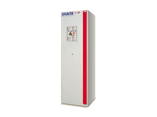Fire-resistant cabinet 90 minutes – Tall, 1 door – 3 retention shelves in painted steel, 1 retention tray and 1 grating – W 595 x D 600 x H 1950 mm