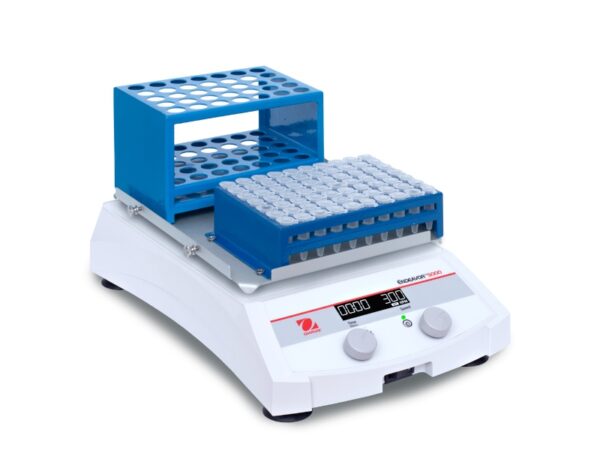 Ohaus ENDEAVOR 5000 light duty laboratory orbital shaker with microtubes and tube rack
