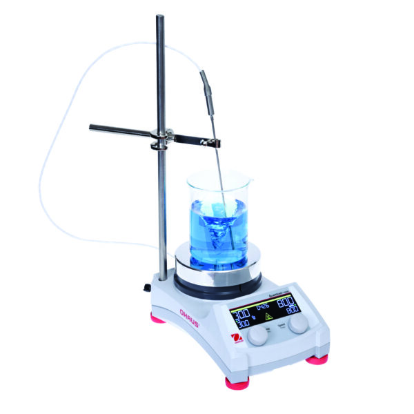 Ohaus guardian 7000 e-G71HSRDM lab hot plate stirrer with beaker and temperature probe