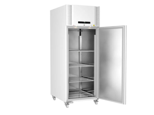 Large-capacity pharmaceutical refrigerator – BioPlus ER930 with open door shown with clean white exterior, ideal for professional environments
