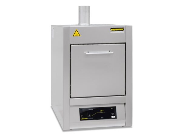 Nabertherm L9/11BO muffle furnace with integrated exhaust system and vertical chimney