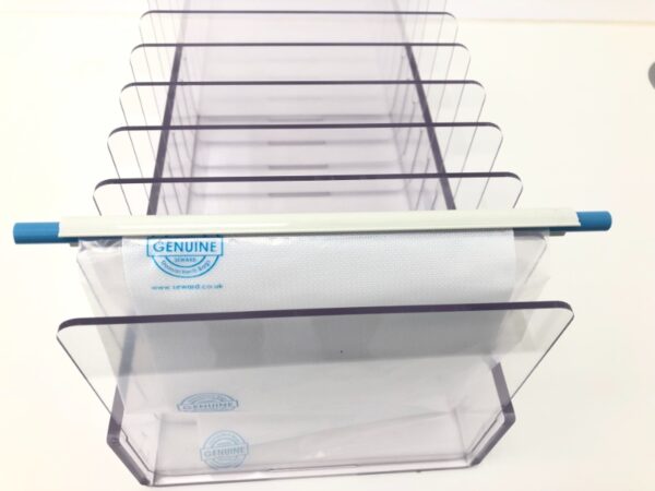 BA6097 Stomacher XL bag clips for secure sealing of large-volume blender bags in lab workflows. top view