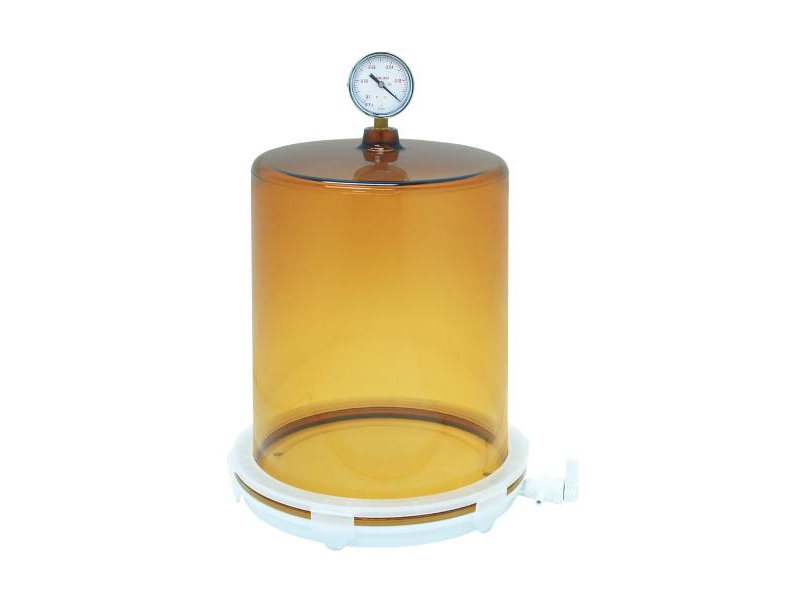 Jeiotech VDP-25UG UV-protected cylindrical vacuum desiccator with gauge