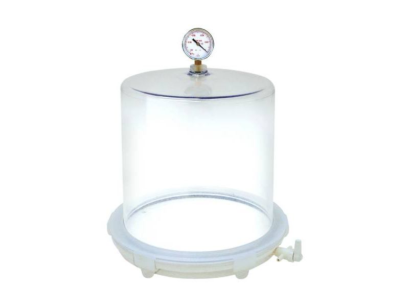 Jeiotech VDP-30G large cylindrical vacuum desiccator with vacuum gauge