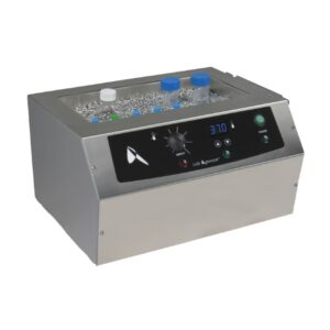 Lab Armor M706 bead bath with metal bath beads and laboratory sample tubes