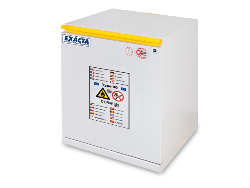 Exacta EOF706T fire resistant chemical storage cabinet, Type 90 EN 14470-1 compliant laboratory safety cabinet for flammable chemicals, 65 kg.