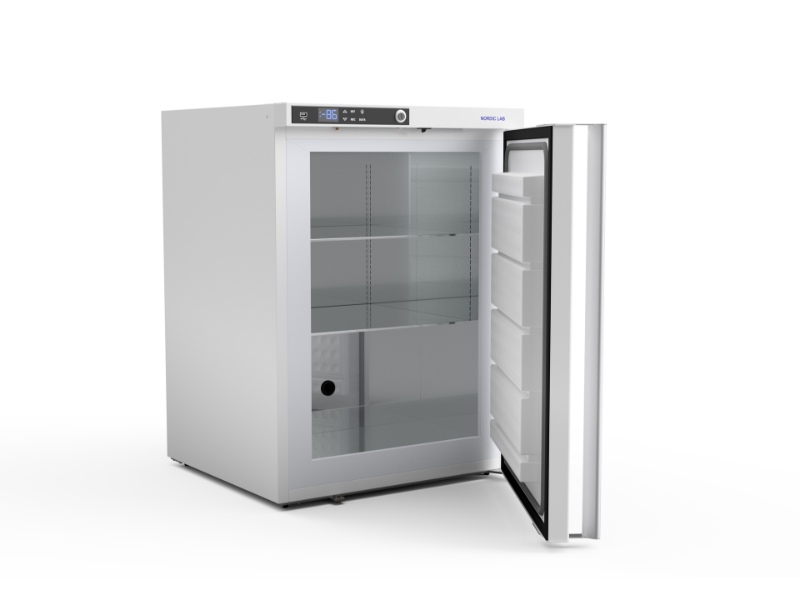 Open Nordic Lab ULT U100 ultralow temperature freezer with interior shelves for sample storage