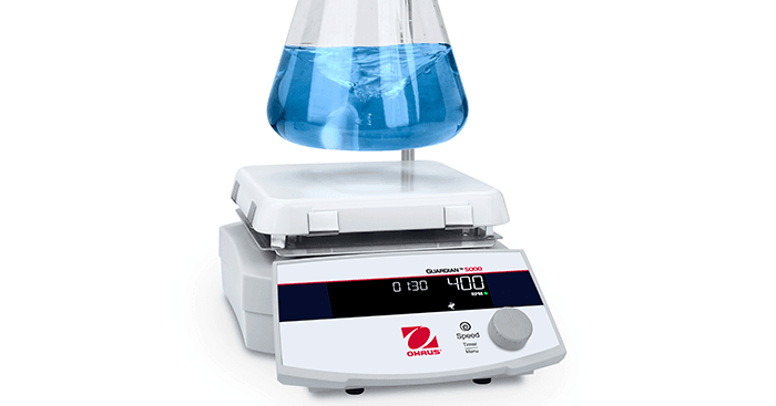 Demonstration of stirring power of an Ohaus guardian 5000 hotplate magnetic stirrer