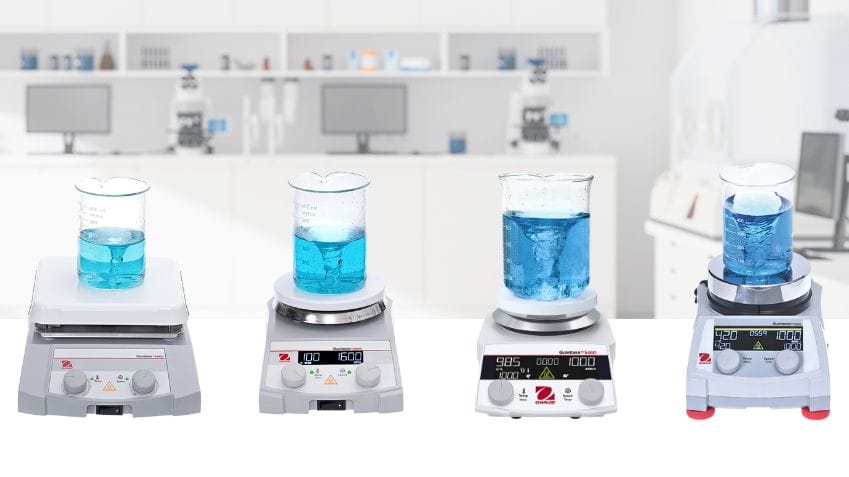 Overzicht Ohaus Gardian magneetroerders met verwarming