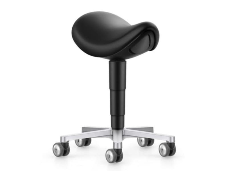 Bimos Cleanroom Saddle Stool 9473R with castors and ergonomic seat