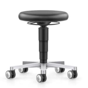 Bimos lab stool with wheels and round seat for laboratory use