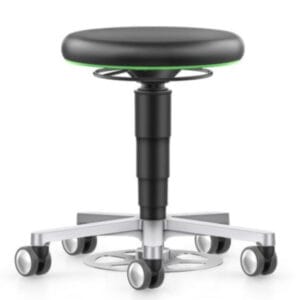 Bimos lab stool with foot control and castors for hygienic laboratory use