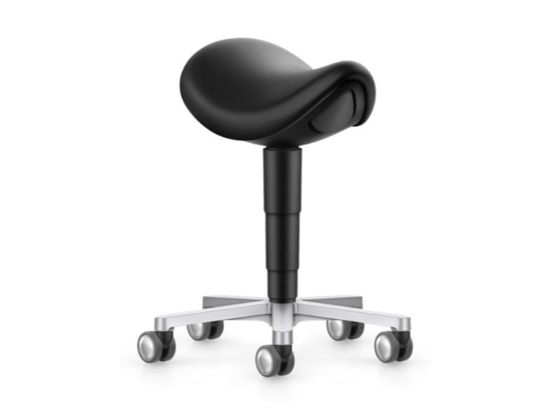Bimos laboratorium zadelkruk met ergonomische zitting en wielen voor precisiewerk