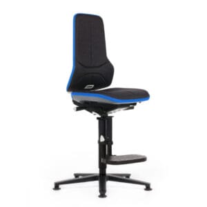 Bimos Neon 3 laboratory chair with glides and step-up support for high lab workstations