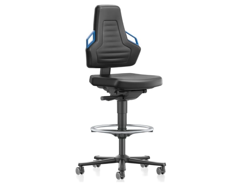 Bimos Laboratoriumstoel Nexxit 2 Extended met voetring en wielen voor werkhoogte 90 cm