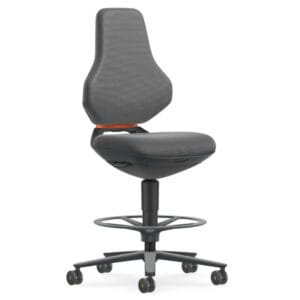 Bimos Texon 2 Extended laboratory chair with foot ring and castors for 90 cm lab bench