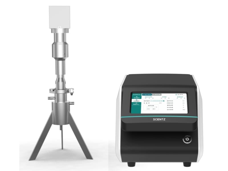 Scientz CFU-750W-1 focused continuous flow ultrasonicator with flowcell and power supply