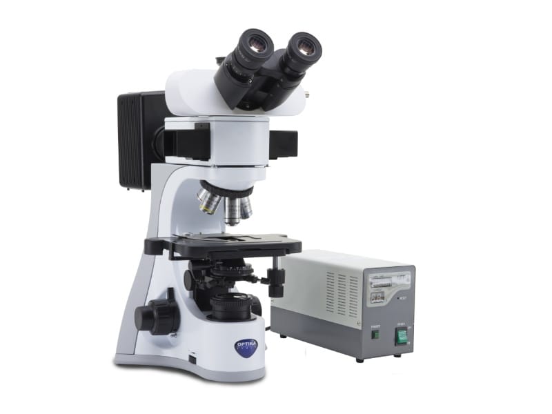 Optika B-510FL microscope trinoculaire fluorescence HBO
