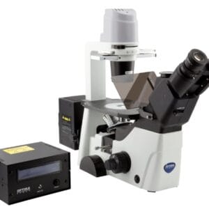 Optika IM-300F Inverted HBO fluorescence/phase contrast microscope, 400x, IOS LWD PLAN, B&G filter set