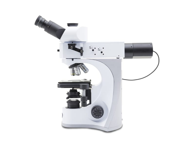 Optika B-510METR microscope trinoculaire metallurgique, vue laterale